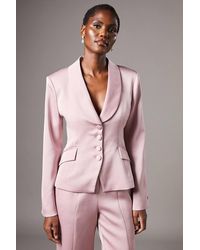 Coast - Waisted Jacket With Satin Lapel - Lyst