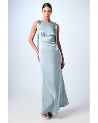 Coast - Honoured Sleeveless High Neck Tie Shoulder Satin Maxi Bridesmaid Dress - Lyst