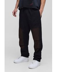 BoohooMAN - Elasticated Waist Straight Stacked Spray Wash Twill Carpenter Trousers - Lyst
