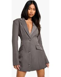 Boohoo - Tailored Structured Cinched Waist Blazer Dress - Lyst