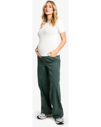 Boohoo - Vaqueros Premamá Anchos Sobre La Barriga - Lyst