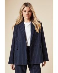 Dorothy Perkins - Oversized Double Breasted Stripe Blazer - Lyst