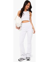 Boohoo - Basics Rib Flared Legging - Lyst
