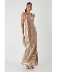 MissPap - Scoop Neck Sequin Maxi Dress - Lyst