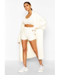 premium fluffy trim maxi robe