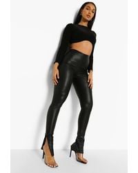 Split Hem Leather Pants for Women - Up 