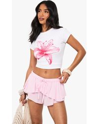 Boohoo - Petite Layered Flippy Short - Lyst