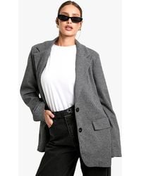 Boohoo - Wool Look Check Tailored Blazer - Lyst