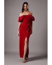 Coast - Volume Sleeve Corset Column Maxi Dress - Lyst