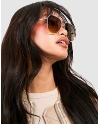 Boohoo - Ombre Tinted Frame Aviator Sunglasses - Lyst