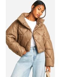 Boohoo - Quilted Boxy Puffer Jacket - Lyst