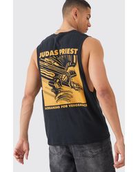 BoohooMAN - Oversized Judas Priest License vest - Lyst