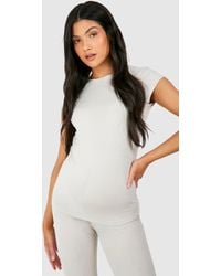 Boohoo - Maternity Cap Sleeve Modal Fitted T-shirt - Lyst