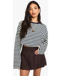 Boohoo - Belted Textured Mini Skirt - Lyst