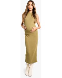 Boohoo - Maternity Basic High Neck Racer Back Midaxi Dress - Lyst