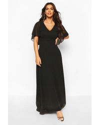 boohoo chiffon cape detail maxi dress
