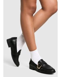Boohoo - Wide Fit Hardware Detail Loafers - Lyst