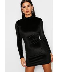 boohoo black velvet dress
