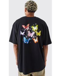 BoohooMAN - Tall Oversized Butterfly Back Graphic T-shirt - Lyst