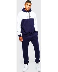 BoohooMAN - Official Colour Block Hooded Tracksuit With Tape - Lyst