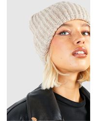 Boohoo - Soft Rib Knit Beanie - Lyst