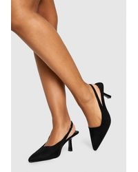 Boohoo - Wide Fit Low Stiletto Slingback Court Shoes - Lyst