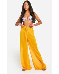 Boohoo - Drawstring Tie Beach Trousers - Lyst