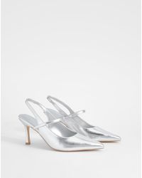 Boohoo - Wide Fit Slingback Strap Detail Court Shoes - Lyst