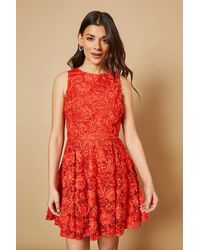 Oasis - Textured Lace Halter Neck Mini Dress - Lyst