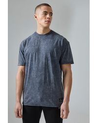 BoohooMAN - Active Oversized Acid Wash Raw T-shirt - Lyst