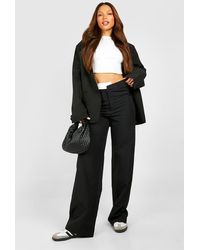 Boohoo - Tall Woven Fold Over Waist Detail Trousers - Lyst