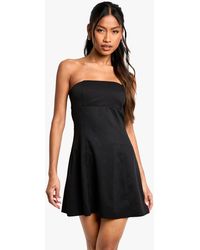 Boohoo - Structured Bandeau Tailored Mini Dress - Lyst