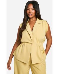 Boohoo - Plus Cinched Waist Single Button Waistcoat - Lyst