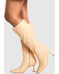 Boohoo - Square Toe Pointed Knee High Boots - Lyst