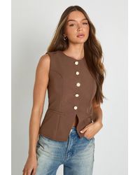 Boohoo - Button Trim Detail Tailored Waistcoat - Lyst