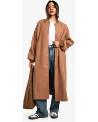 Boohoo - Wool Look Maxi Bomber Jacket - Lyst