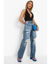 TOPSHOP Denim Putty Dad Straight Leg 