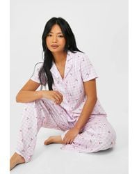 Boohoo - Petite Gingham Cherry Short Sleeve Trouser Set - Lyst