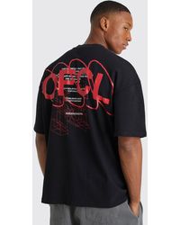 BoohooMAN - Oversized Ofcl Text Back Graphic T-shirt - Lyst