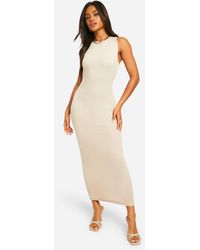 Boohoo - Basic Rib Racer Midaxi Dress - Lyst