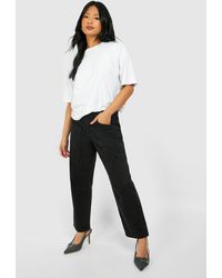 Boohoo - Petite Washed Black Pocket Detail Cargo Jeans - Lyst