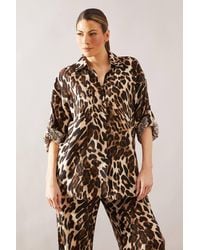Wallis - Leopard Print Shirt - Lyst