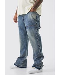 BoohooMAN - Plus Slim Rigid Flare Carpenter Jeans - Lyst