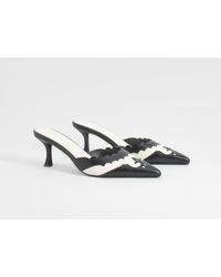 Boohoo - Low Stiletto Contrast Detail Court Mules - Lyst