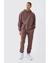 BoohooMAN - Oversized Washed Hooded Tracksuit - Lyst