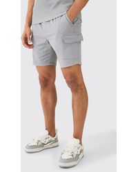 Boohoo - Skinny Fit Cargo Shorts In Grey - Lyst