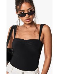 Boohoo - Double Layer Slinky Sweetheart Neckline Top - Lyst