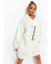 Boohoo Limited Edition Hoodie Dress - Blanco