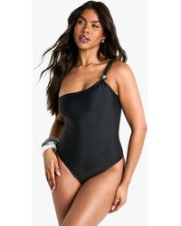 Boohoo - Bañador Con Un Hombro Descubierto Y Cuentas - Lyst