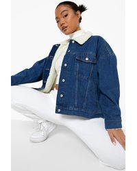 white denim jacket boohoo